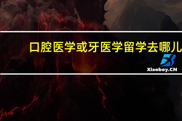 口腔医学或牙医学留学去哪儿