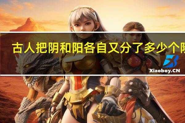 古人把阴和阳各自又分了多少个阶段
