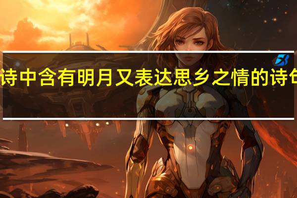 古诗中含有明月又表达思乡之情的诗句有不少