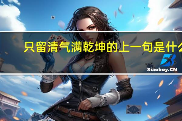 只留清气满乾坤的上一句是什么