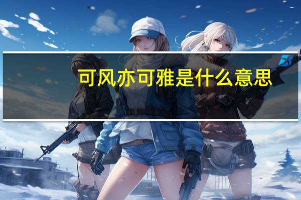 可风亦可雅是什么意思