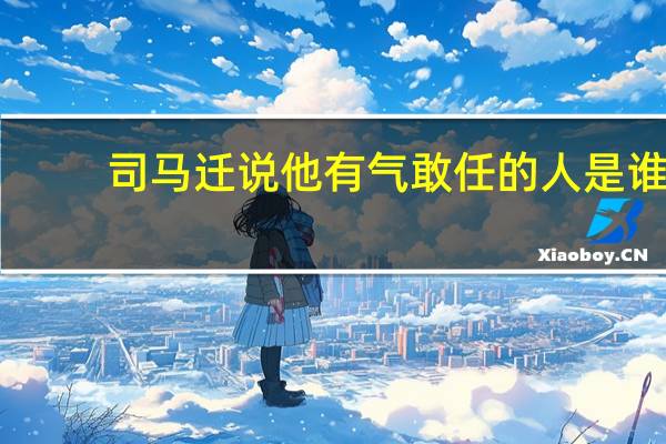 司马迁说他有气敢任的人是谁