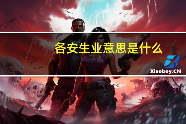 各安生业意思是什么