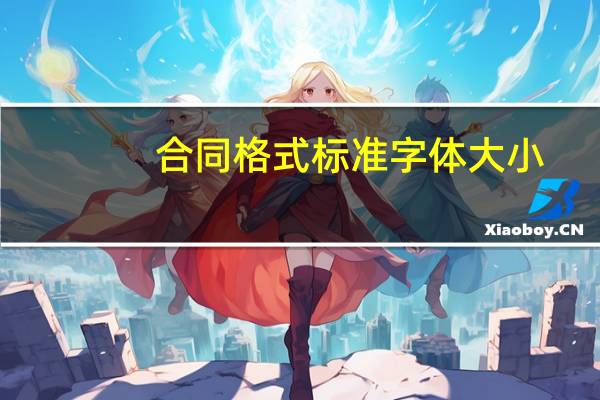 合同格式标准字体大小（合同格式标准字体）