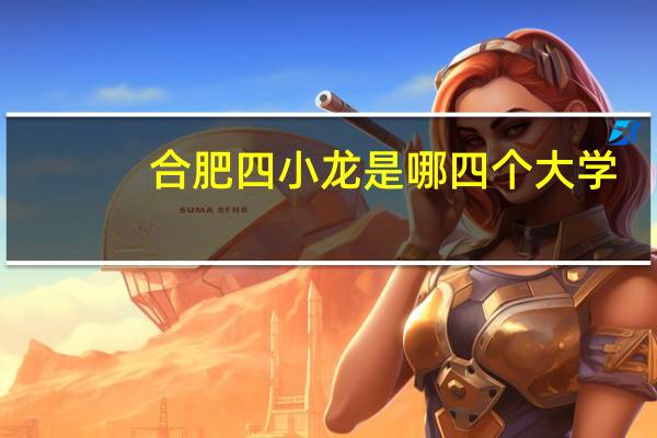 合肥四小龙是哪四个大学