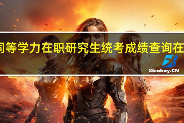 同等学力在职研究生统考成绩查询在啥时候