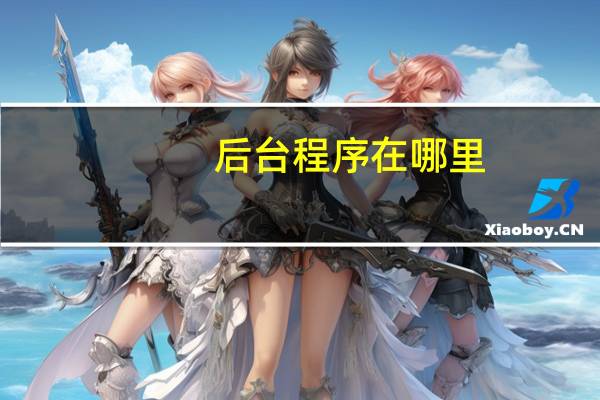 后台程序在哪里（后台程序）