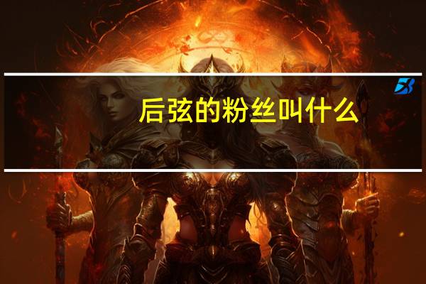 后弦的粉丝叫什么（后弦的女朋友）