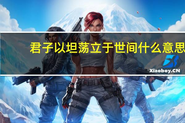 君子以坦荡立于世间什么意思