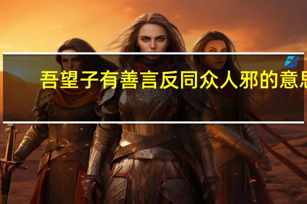 吾望子有善言反同众人邪的意思