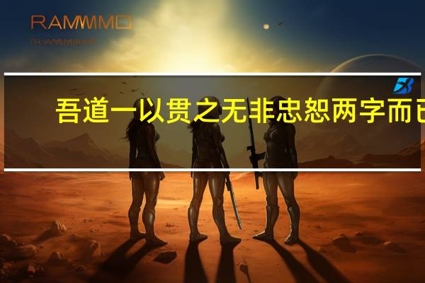 吾道一以贯之无非忠恕两字而已
