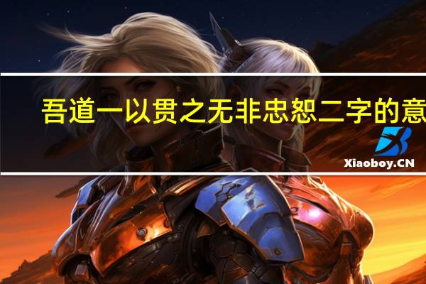 吾道一以贯之无非忠恕二字的意思