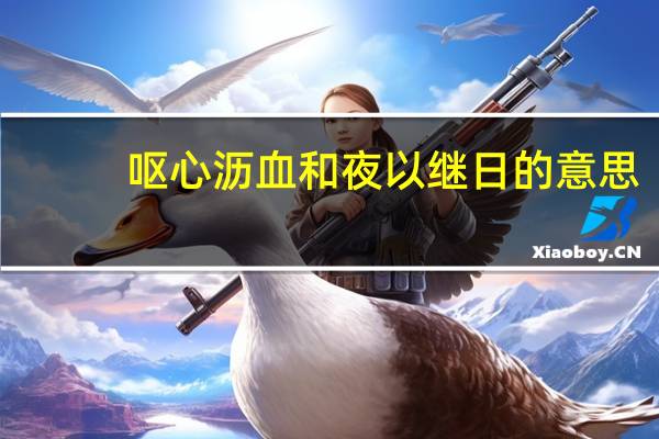 呕心沥血和夜以继日的意思