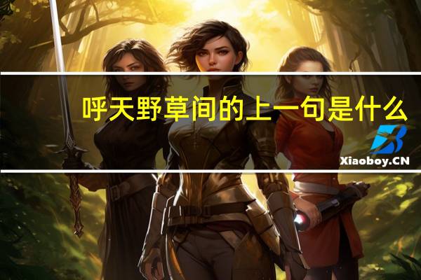 呼天野草间的上一句是什么