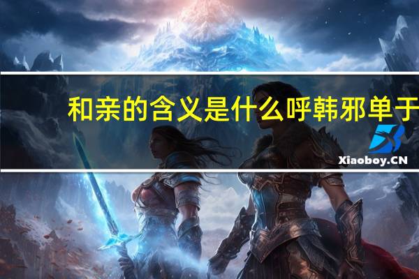 和亲的含义是什么呼韩邪单于