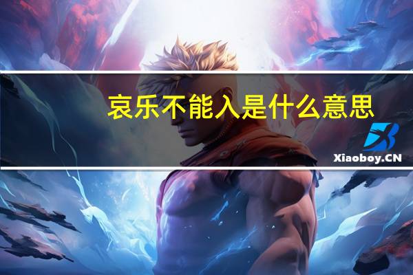 哀乐不能入是什么意思