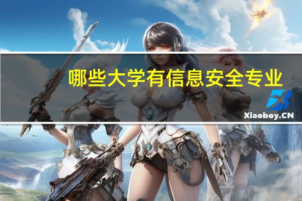 哪些大学有信息安全专业