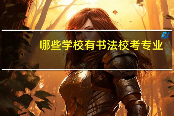 哪些学校有书法校考专业