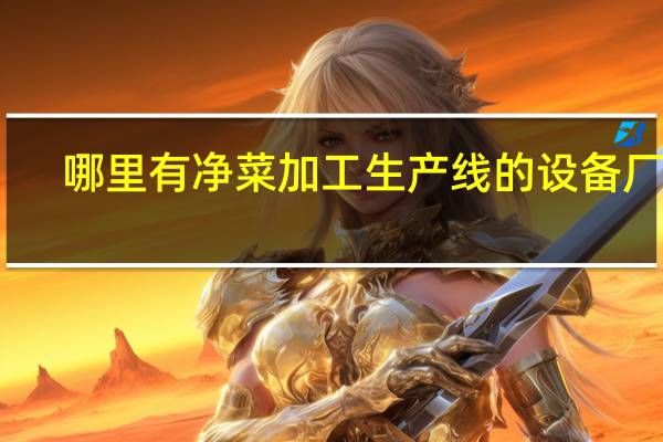 哪里有净菜加工生产线的设备厂家