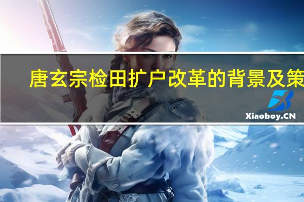 唐玄宗检田扩户改革的背景及策略