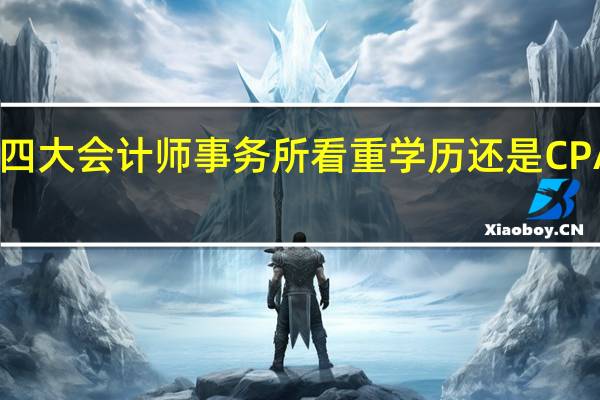 四大会计师事务所看重学历还是 CPA 证书