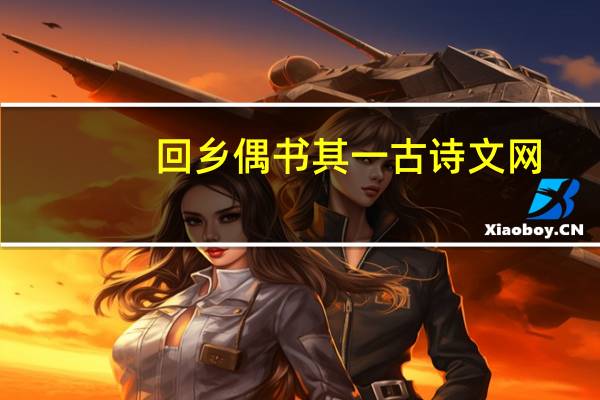 回乡偶书其一古诗文网（回乡偶书其一古诗）