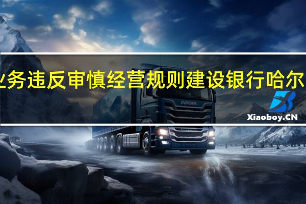 因个人住房贷款业务违反审慎经营规则建设银行哈尔滨工大支行被罚30万元
