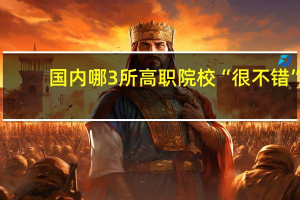 国内哪3所高职院校“很不错”,就业率高,实力不输本科院校