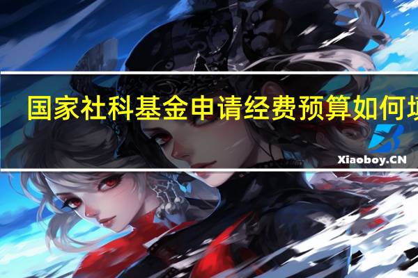 国家社科基金申请经费预算如何填写