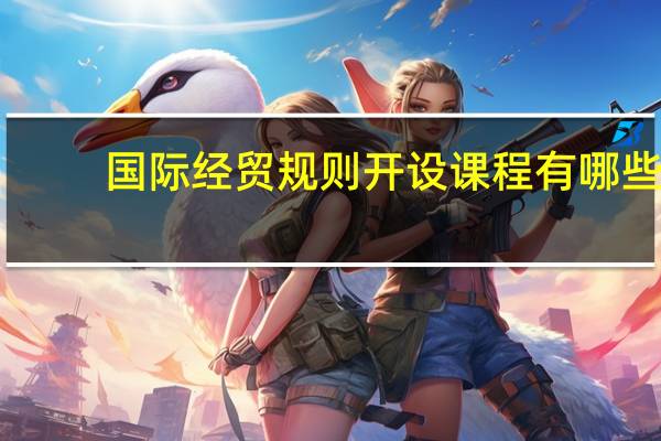 国际经贸规则开设课程有哪些