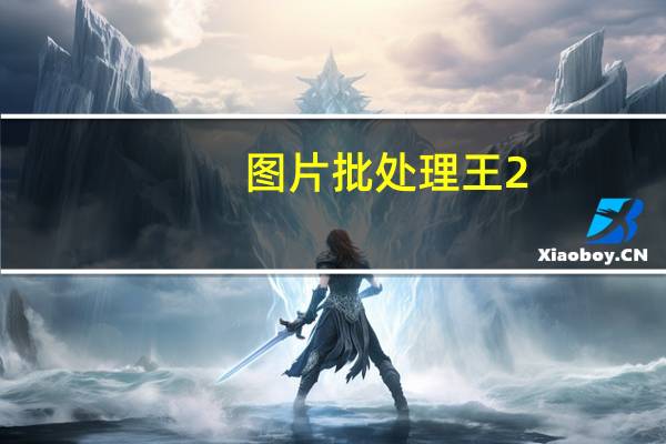 图片批处理王 2.0.8 简体中文绿色免费版（图片批处理王 2.0.8 简体中文绿色免费版功能简介）