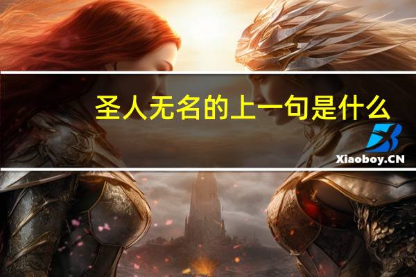 圣人无名的上一句是什么