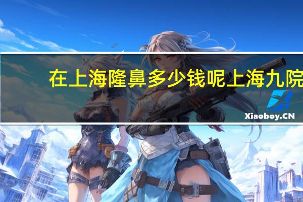 在上海隆鼻多少钱呢 上海九院隆鼻医生哪个好