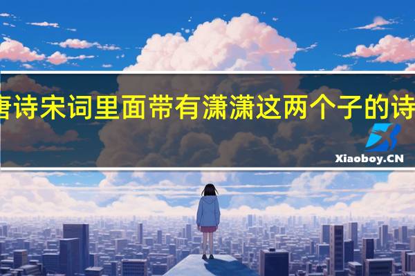 在唐诗宋词里面带有潇潇这两个子的诗句有哪些