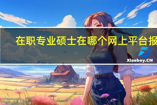 在职专业硕士在哪个网上平台报名