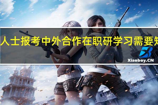 在职人士报考中外合作在职研学习需要知道这些事