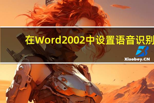 在Word 2002中设置语音识别