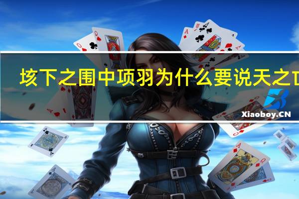 垓下之围中项羽为什么要说天之亡我