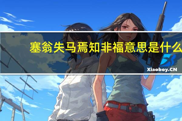 塞翁失马焉知非福意思是什么