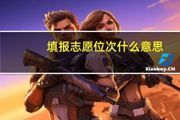 填报志愿位次什么意思