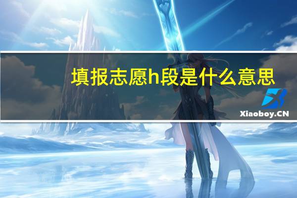 填报志愿h段是什么意思