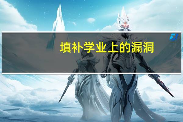 填补学业上的漏洞