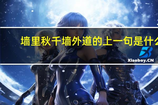 墙里秋千墙外道的上一句是什么