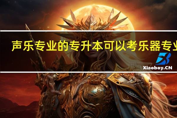 声乐专业的专升本可以考乐器专业吗