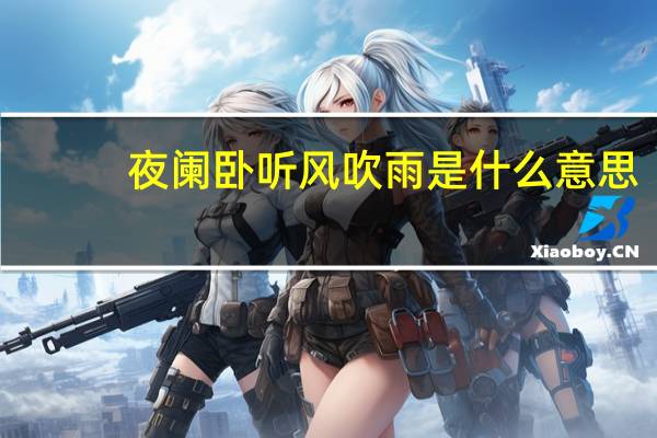 夜阑卧听风吹雨是什么意思(夜阑卧听风吹雨 铁马是你 冰河也是你什么意思)