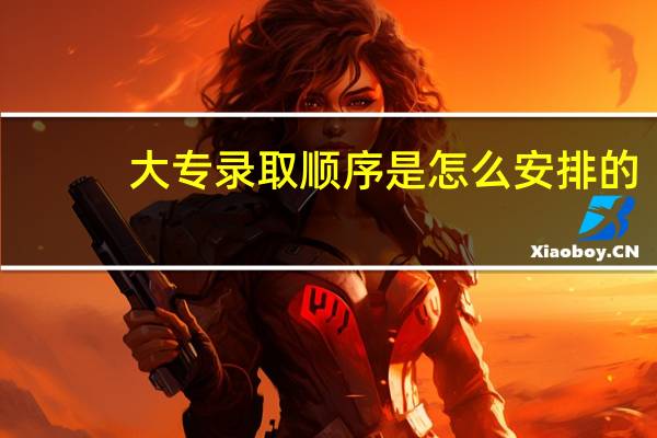 大专录取顺序是怎么安排的