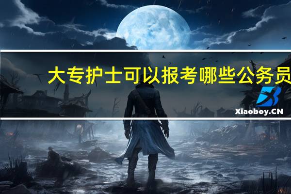 大专护士可以报考哪些公务员