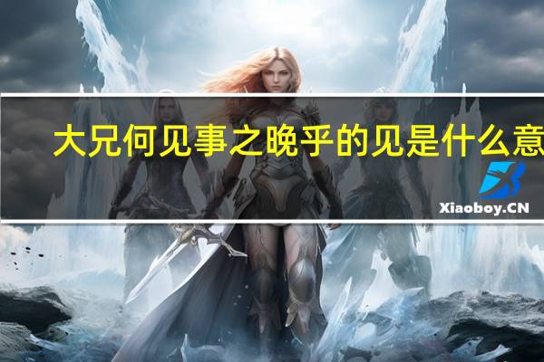 大兄何见事之晚乎的见是什么意思