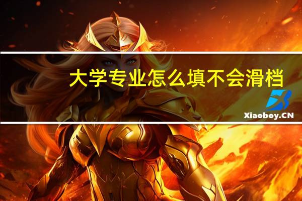 大学专业怎么填不会滑档