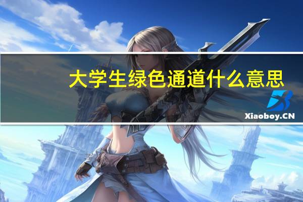 大学生绿色通道什么意思